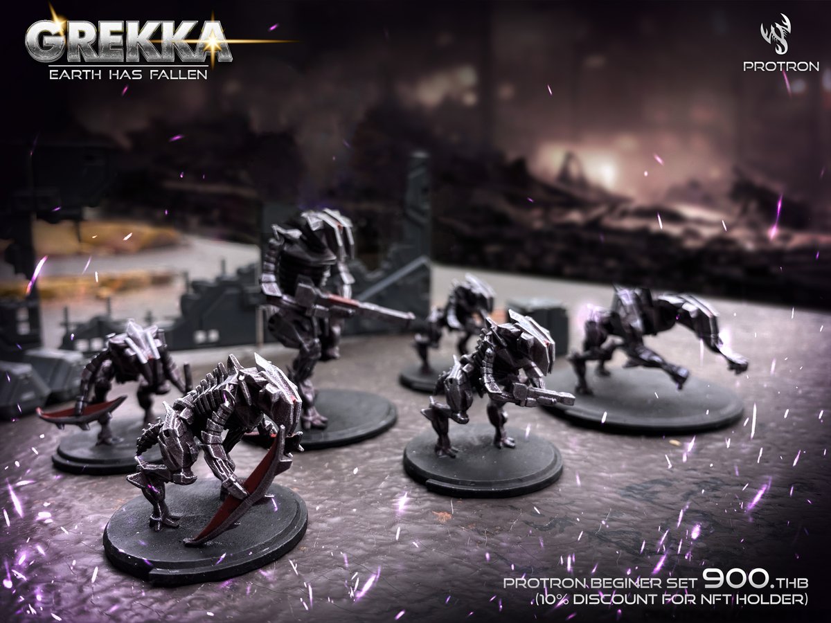 Grekkaboardgame's tweet photo. 🔥PROTRON BEGINNER SET🔥
1. WarpSwarm 2 unit
2. ScythSwarm 2 unit
3. DarkHound 1 unit
4. Protron Leader 1 unit
.
💸Price 900.-THB💸
.
‼️10% Discount for NFT Holder‼️
preorder 7-14 days https://t.co/HdSe1Tc2dz
