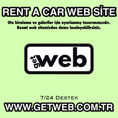 DBAJANS's tweet image. Oto Kiralama sektöründe hizmet veren firmalara özel hazırladığımız Rent a Car web site tasarımlarımıza resmi web sitemiz getweb.com.tr ‘den göz atabilir, hemen sipariş oluşturabilirsiniz. 24 saat geçmeden sitenizi hazırlarız ve yayına alır. #getweb #otokiralama