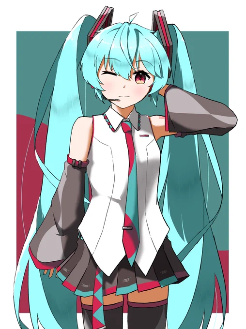 どちらがお好きですか?#初音ミク #イラスト 