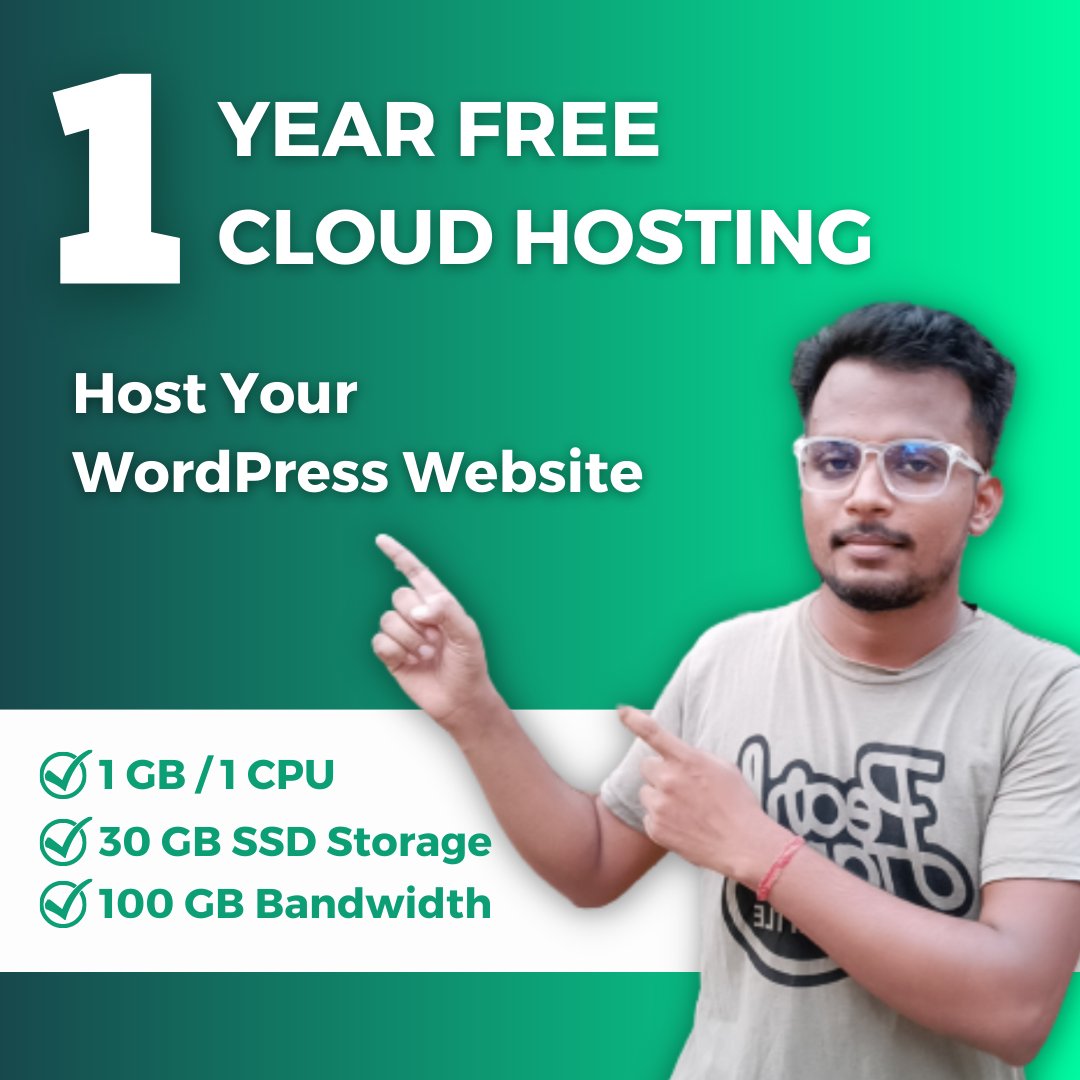 WPJankari's tweet photo. 1 Year Free Cloud Hosting #HOSTING #CloudServer #WordPress #WordPressHosting https://t.co/Bo0h4E2hYe