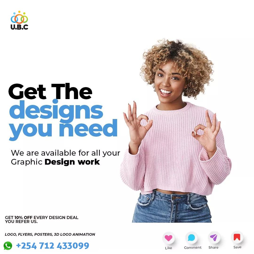 Need to promote your Business?

Contact us for; Web Design, Logos, Flyers, Posters, Brochures, Business cards, and more

#graphicdesigner #contentcreator #socialmediaflyers #socialmediaexpert #flyerdesign #brandidentity #brandingexpert #logo  #eldoret sakaja nyash riggy G