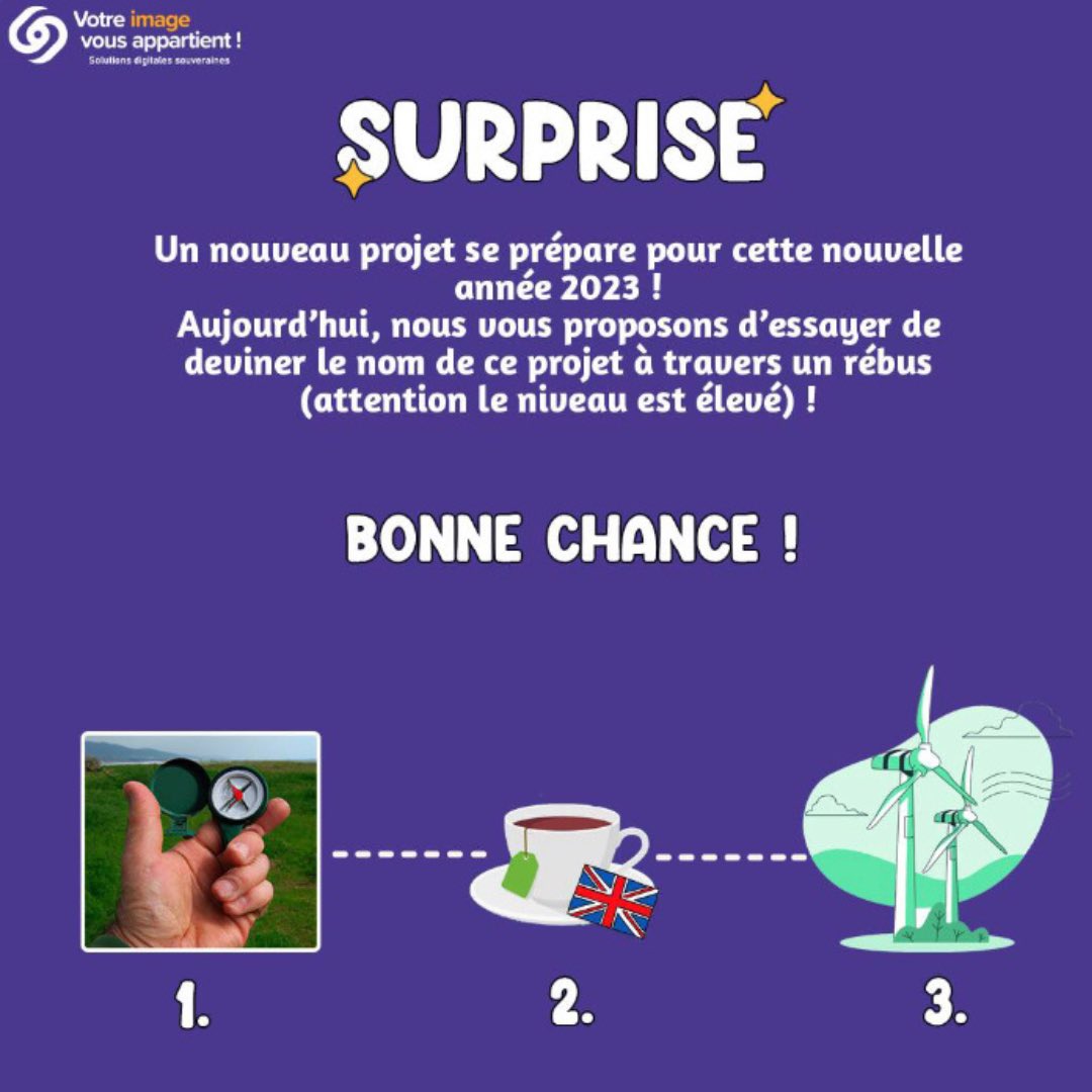 𝐒𝐮𝐫𝐩𝐫𝐢𝐬𝐞🤩
Un nouveau projet arrive bientôt pour cette nouvelle année 2023 !😍
Nous vous proposons d'essayer de deviner le nom de ce projet grâce à un rébus !
𝗔𝘁𝘁𝗲𝗻𝘁𝗶𝗼𝗻: le niveau du rébus est élevé👀

#project #surprise #rébus #devinette #production #audiovisuel