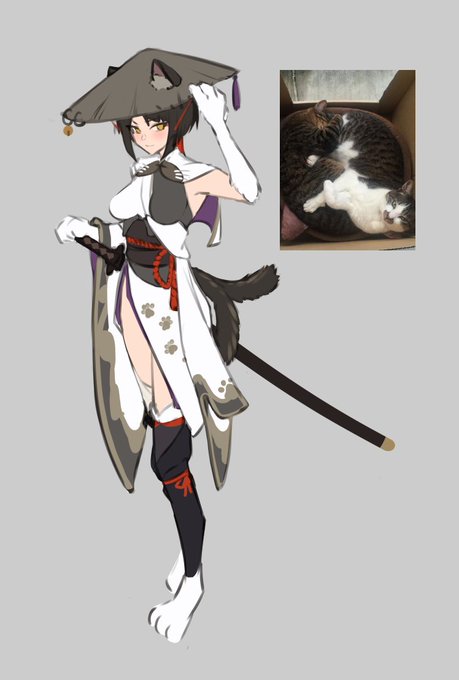 うちに住み着いてる目つきの悪いお猫様二匹をネコマタちゃんにしたい! 