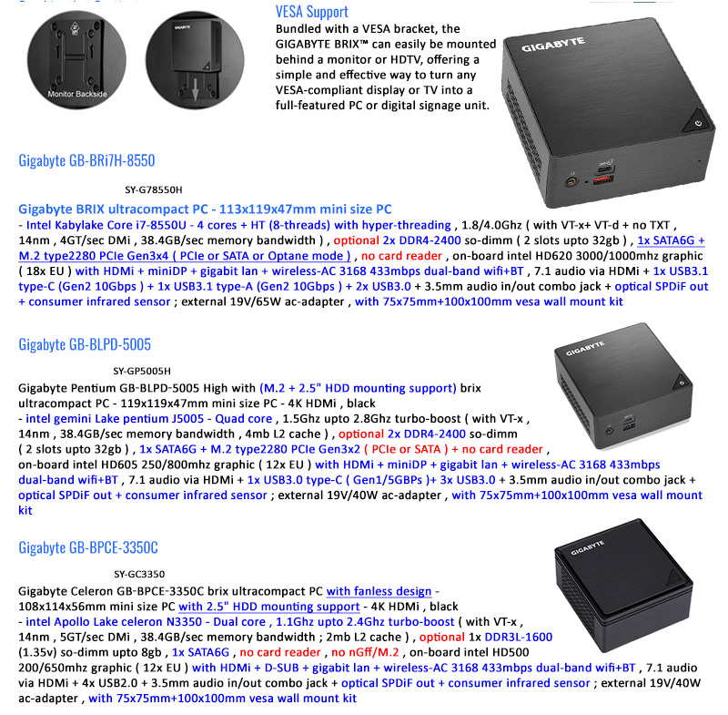 FrontosaSA's tweet image. The GIGABYTE BRIX Ultra Compact PC kit is ideal for a broad range of computing applications at home or in the office, the BRIX expounds sheer simplicity with convenience. Now available on our website!

Link: frontosa.co.za

#ad #pckit #gigabytebrix #GIGABYTE