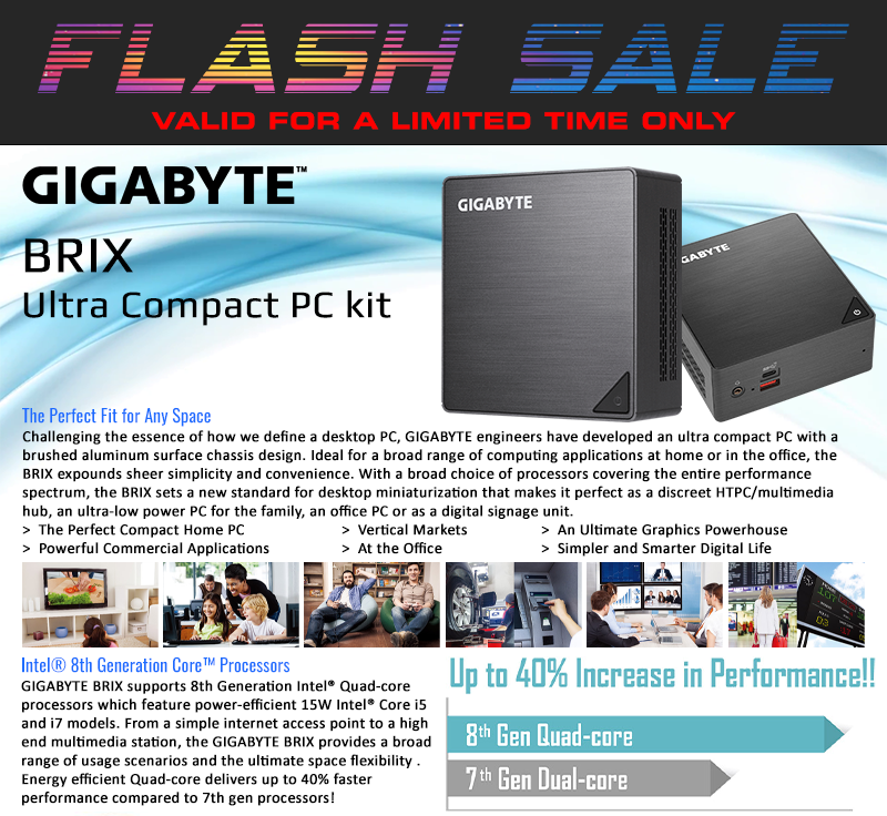 FrontosaSA's tweet image. The GIGABYTE BRIX Ultra Compact PC kit is ideal for a broad range of computing applications at home or in the office, the BRIX expounds sheer simplicity with convenience. Now available on our website!

Link: frontosa.co.za

#ad #pckit #gigabytebrix #GIGABYTE