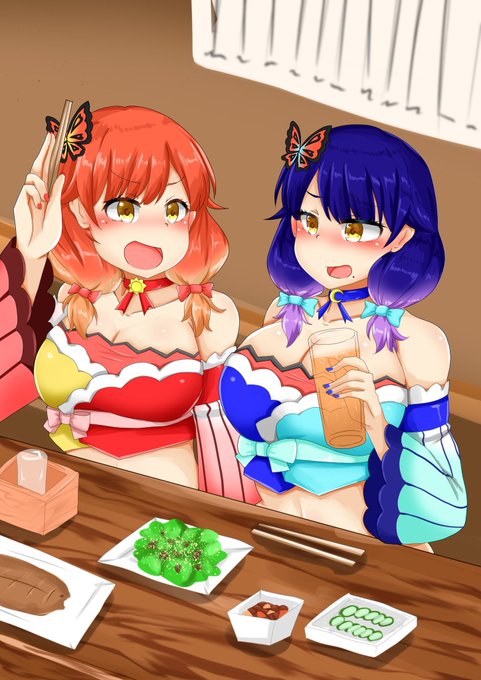 勝ったら永遠に飲んでる2人
 #ハルルナアート 