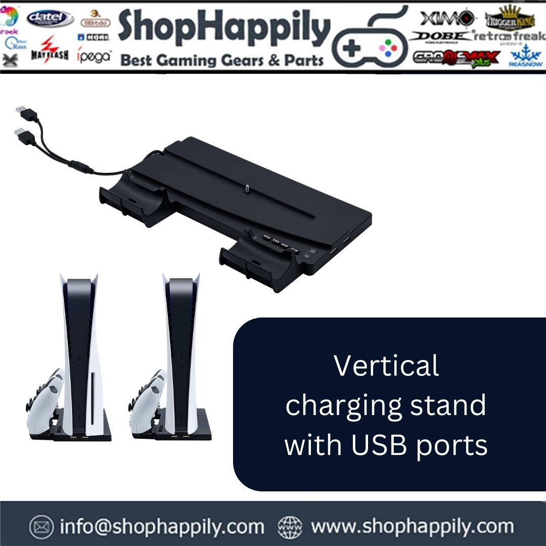 Shophappily1's tweet photo. With the help of this vertical charging stand, you can store your PS5 DE/UHD Edition in an upright posture. Includes four charging transfer terminals, two USB output connections, and dual controller charging docks.
Shop now: https://t.co/JuedZGiDQG
#gamesshop #gaming #pcgames #ps https://t.co/a6uauplRXs