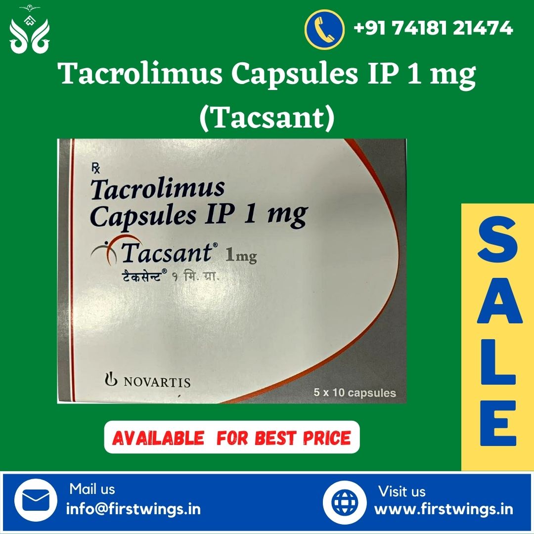 Are you looking for Tacsant - Tacrolimus Capsules IP 1 mg ?

Products available with Best Price.

WhatsApp or Call us : +91 7418121474
📧 sales@firstwings.in or info@firstwings.in

📌 firstwings.in

#Firstwings #Pharma #supplier #wholesaler #Available #Drugs #Covidcare