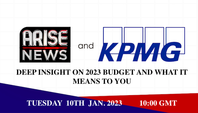 ARISEtv's tweet photo. ARISE NEWS, KPMG to Present Deep Insights on 2023 Budget 
 
https://t.co/JAND0wiqf1 https://t.co/tHoHjqum6q