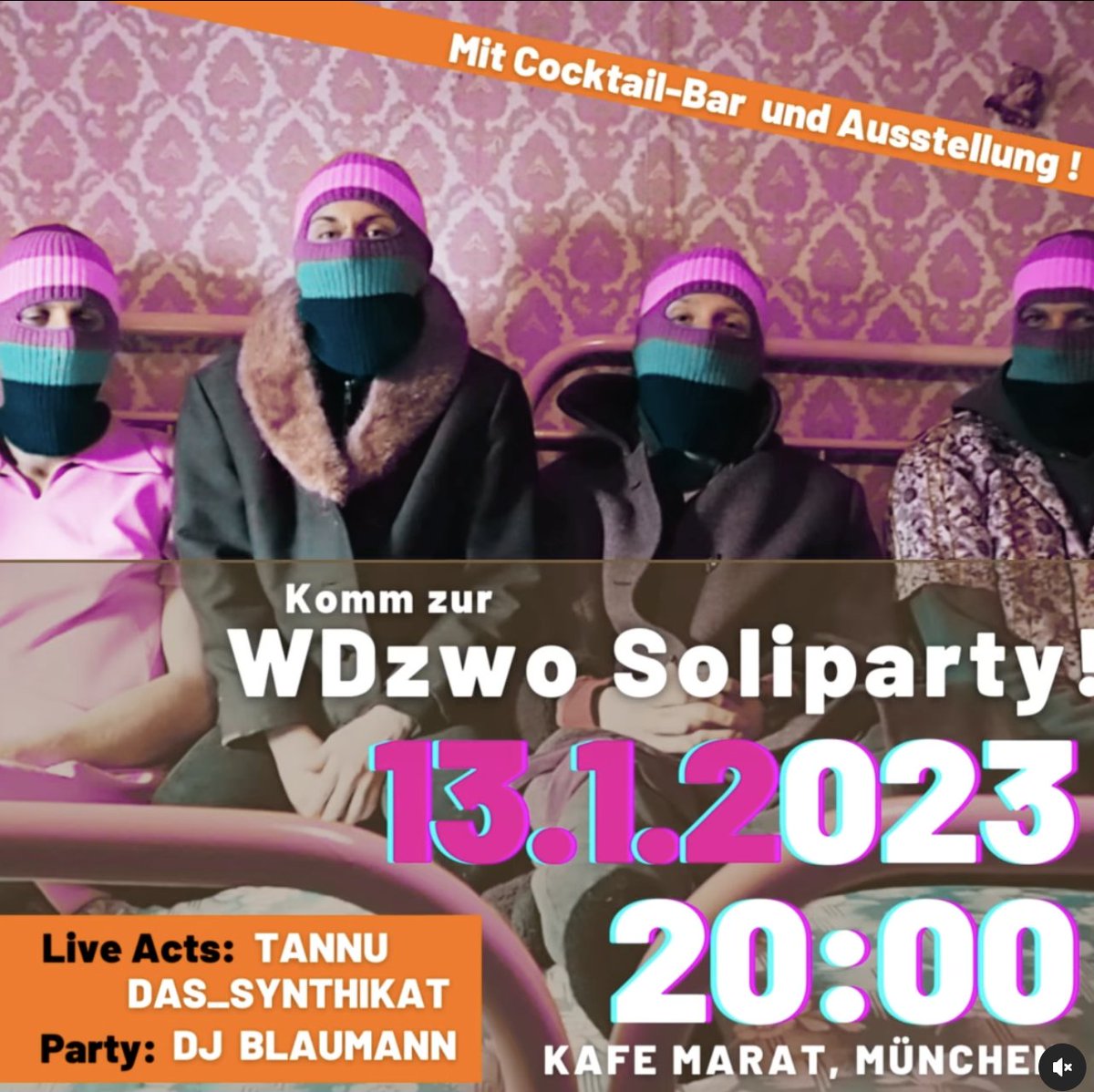 EG_Muenchen's tweet image. WDzwo #Soliparty 🔥 13.1.23  20-1 Uhr: Kafe Marat (Thalkirchnerstr. 102, München)

#Solidarität mit den tapferen Hausbesetzis! Kommt &amp;amp; lasst eure Kohlen da -  niemensch bleibt mit Repression alleine!

#Hausbesetzung #Hofbesetzung #Feminismus #systemchangenotclimatechange