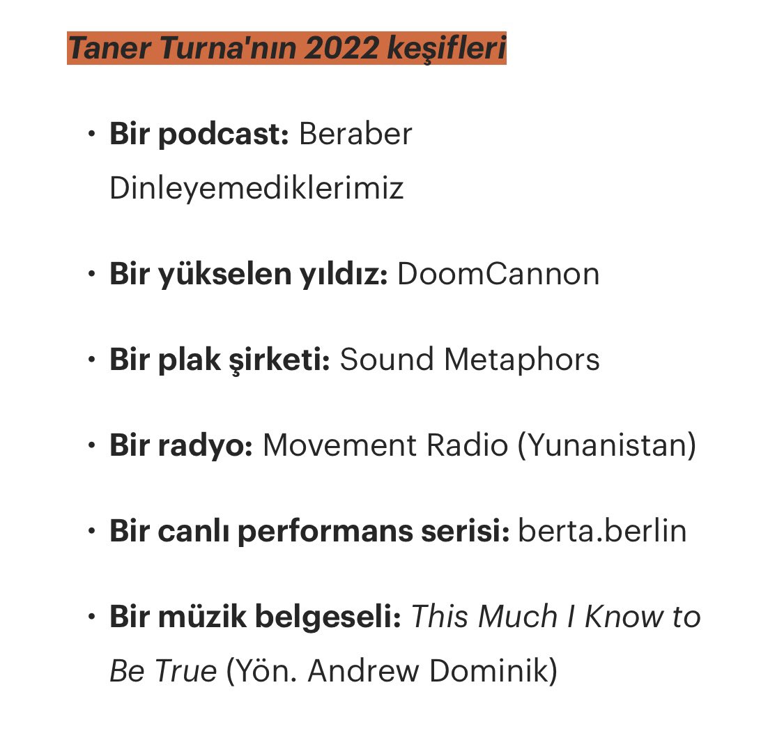 BeraberD's tweet photo. 3. sezonumuza güzel haberle başladık: @duende_magazine’nin 2022 keşiflerindeyiz. İlk (ve tek?) Türkçe Music+Talk podcastinden, bizce adıyla yeni nesil radyodan teşekkürler: ) @apostonews @SpotifyTurkiye @spotifypodcasts @anchor https://t.co/6TnqrQLyBZ