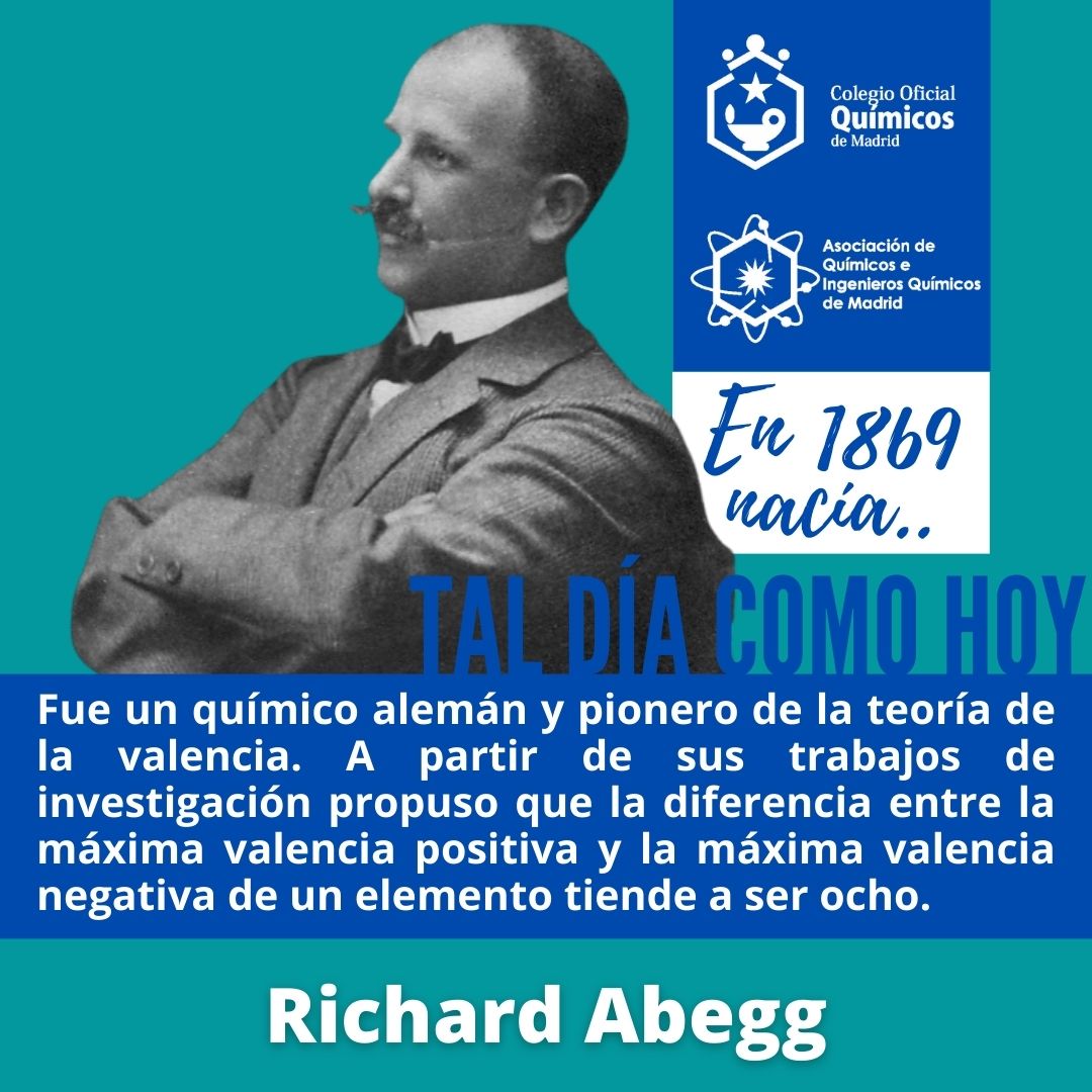 Quimicos_madrid's tweet photo. Fue un #químico #alemán y #pionero de la #teoría de la #valencia. A partir de sus #trabajos de #investigación propuso que la #diferencia entre la #máxima valencia #positiva y la máxima valencia #negativa de un #elemento #tiende a ser #ocho. https://t.co/kehhSXqeZ5
