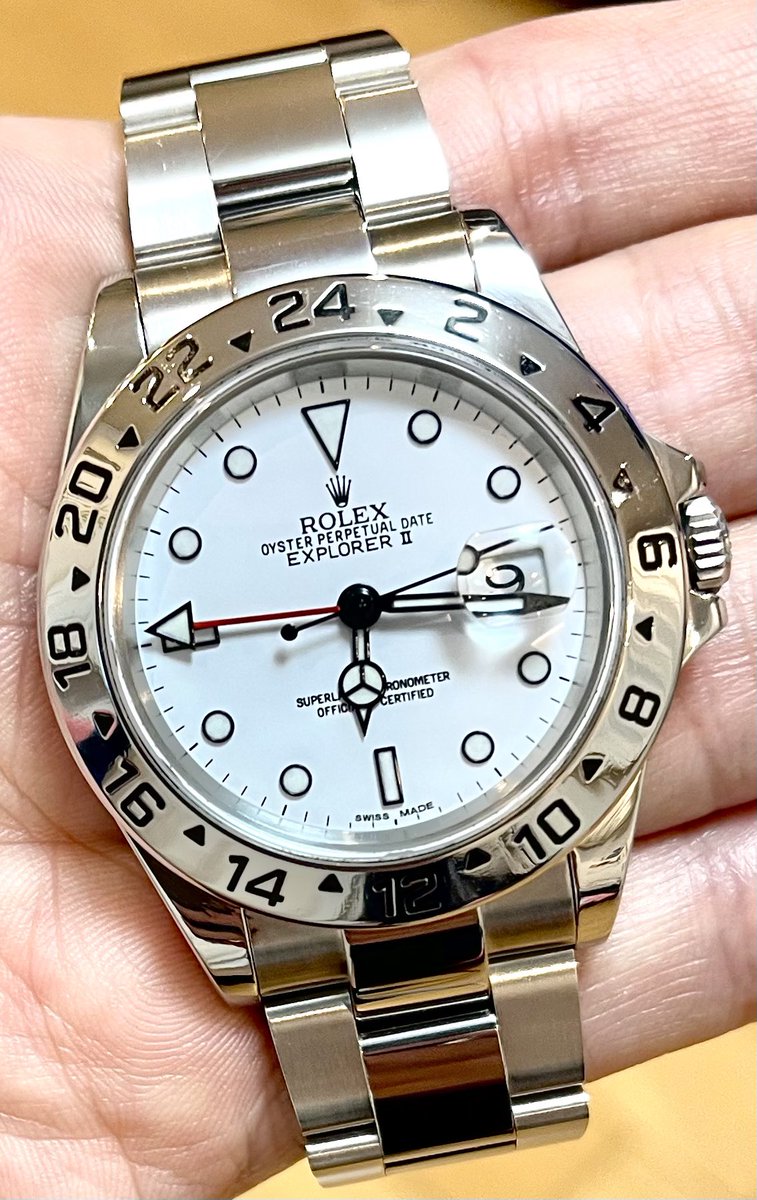 Kai_shain's tweet image. さらに墨入れ、磨きを入れた後。

#rolex #explorer2 #explorerII #16570 #ロレックス #エクスプローラー2   #white  #白 #ブレス交換 #ベルト交換