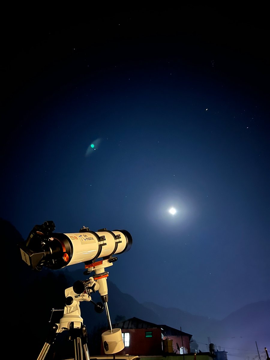 thepiematrix's tweet photo. #telescope #astronomy #Astrophotography #Moon #nightsky #beyondsky #solace #soltitude https://t.co/16UM1xyW9v