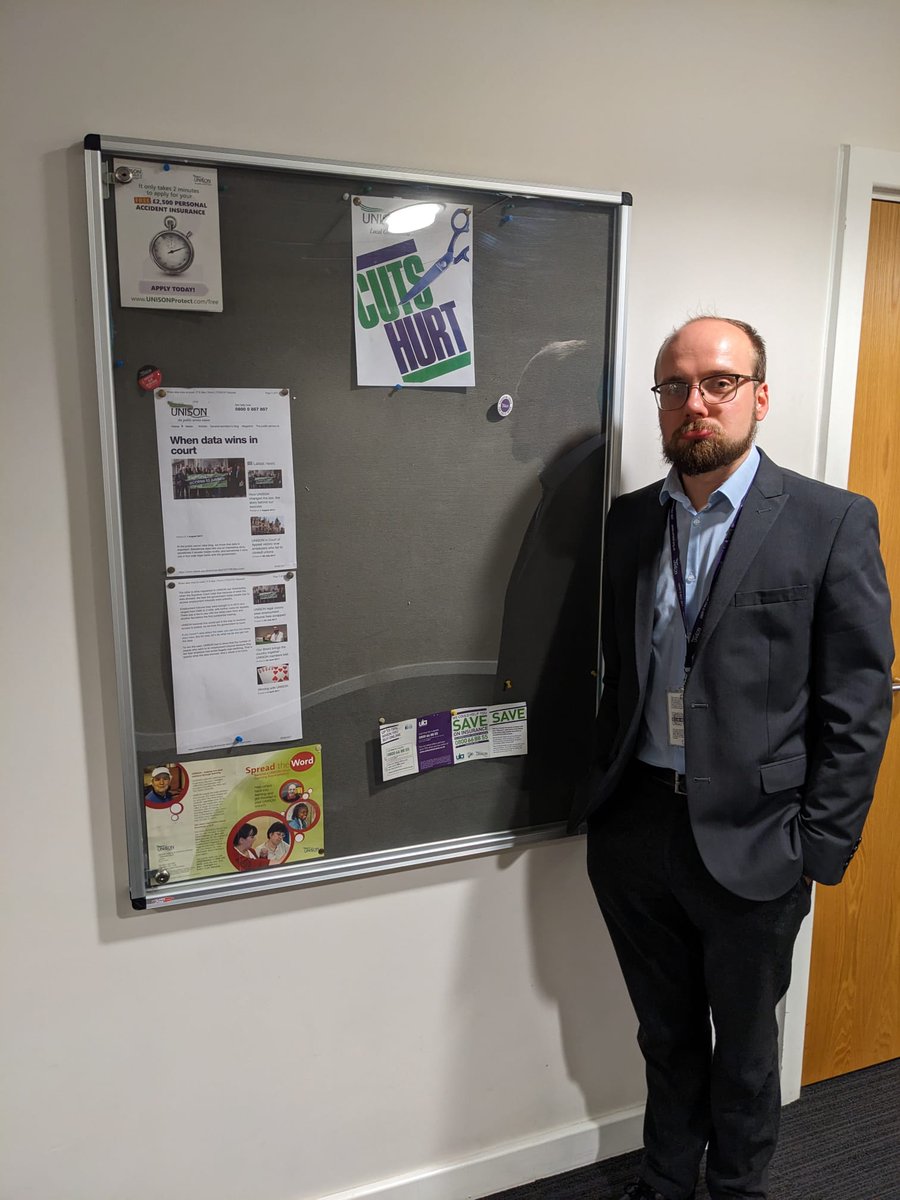 UNISONLeicCity's tweet photo. Our Communications Officer Robert Parkinson recently gave our notice board in City Hall a face lift.

Up-to-date info including about UNISON College, become a ULR, announcing our upcoming AGM and celebrating our campaign wins.

What do we think folks!? #ratemyboard https://t.co/Wd7LgV1mnO