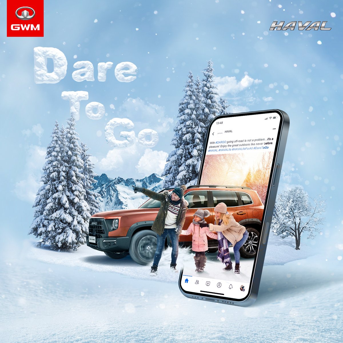 GlobalHaval's tweet photo. Take your social media envy into your IRL. Because with #DARGO, there is no place that you won't #DareToGo.
#HAVAL #HAVALifeForAll https://t.co/55lwYCHJ7n