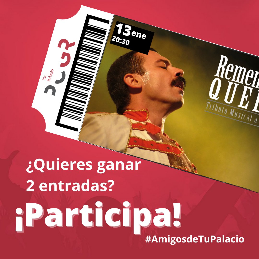 AmigosTuPalacio's tweet photo. 📣 #SORTEO 2🎟️Remember Queen. Tributo musical a #Queen 
 𝗣𝗮𝗿𝘁𝗶𝗰𝗶𝗽𝗮 👇🏻
 1️⃣ Ser seguidor/a
 2️⃣ Me gusta
 3️⃣ RT citando VENTAJAS de ser de #AmigosdeTuPalacio y MENCIÓN a 2 amigos/as 

Hasta el 11/01/23
BASES 👉🏻 https://t.co/Z0ufJpjaYx
#Granada #Concierto https://t.co/PzfoaZ1mHy