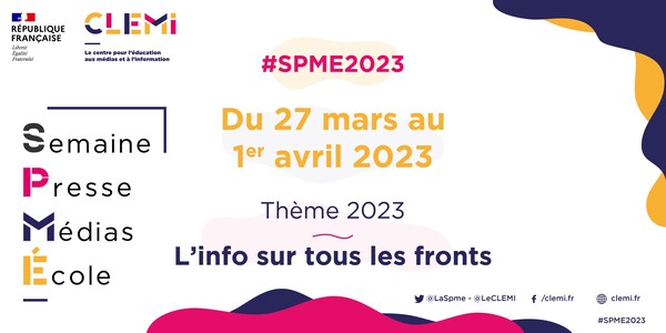 📢Les inscriptions sont ouvertes pour la nouvelle édition de la semaine de la presse et des médias dans l'école #SPME2023 
➡️Toutes les informations sont ici :
pedagogie.ac-toulouse.fr/clemi/temps-fo…
<a href="/actoulouse/">Académie de Toulouse</a> <a href="/LeCLEMI/">CLEMI</a>
