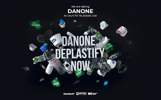 Today, legal proceedings have been launched by environmental NGOs against Danone ⚖ @ClientEarth @surfriderfrance & @ZeroWasteFR are taking Danone to court over its #plastic use 👉 bit.ly/3Cp02KX #DeplastifyNow