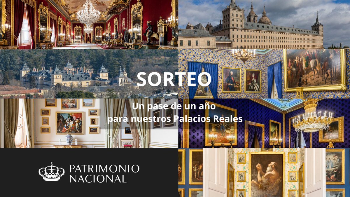 Patrimonio Nacional (@PatrimNacional) on Twitter photo 2023-01-09 10:00:12 👑👑 SORTEAZO | ¡Los Reyes Magos nos han dejado este regalo para vosotros 🎁! Podéis ganar un pase de un año para visitar nuestros #RealesSitios. REQUISITOS DE PARTICIPACIÓN: 1️⃣ Seguir a @PatrimNacional. 2️⃣ Darle 'retweet' a esta publicación. 3️⃣ Menciona a tu acompañante. 👑👑 SORTEAZO | ¡Los Reyes Magos nos han dejado este regalo para vosotros 🎁! Podéis ganar un pase de un año para visitar nuestros #RealesSitios. REQUISITOS DE PARTICIPACIÓN: 1️⃣ Seguir a @PatrimNacional. 2️⃣ Darle 'retweet' a esta publicación. 3️⃣ Menciona a tu acompañante.
