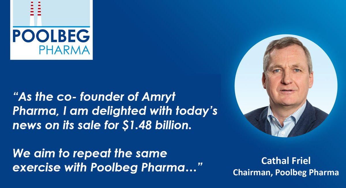 PoolbegPharma's tweet photo. Exciting news that @AmrytPharma, our Chairman’s first life sciences company which he co-founded and IPO’d eight years ago, will be acquired by @ChiesiGroup for $1.48bn.
Congratulations to the team at Amryt! 🎉
https://t.co/IVnrCSicJ3
#MNA #pharma #raredisease #AMYT https://t.co/aSRXTQEsNN
