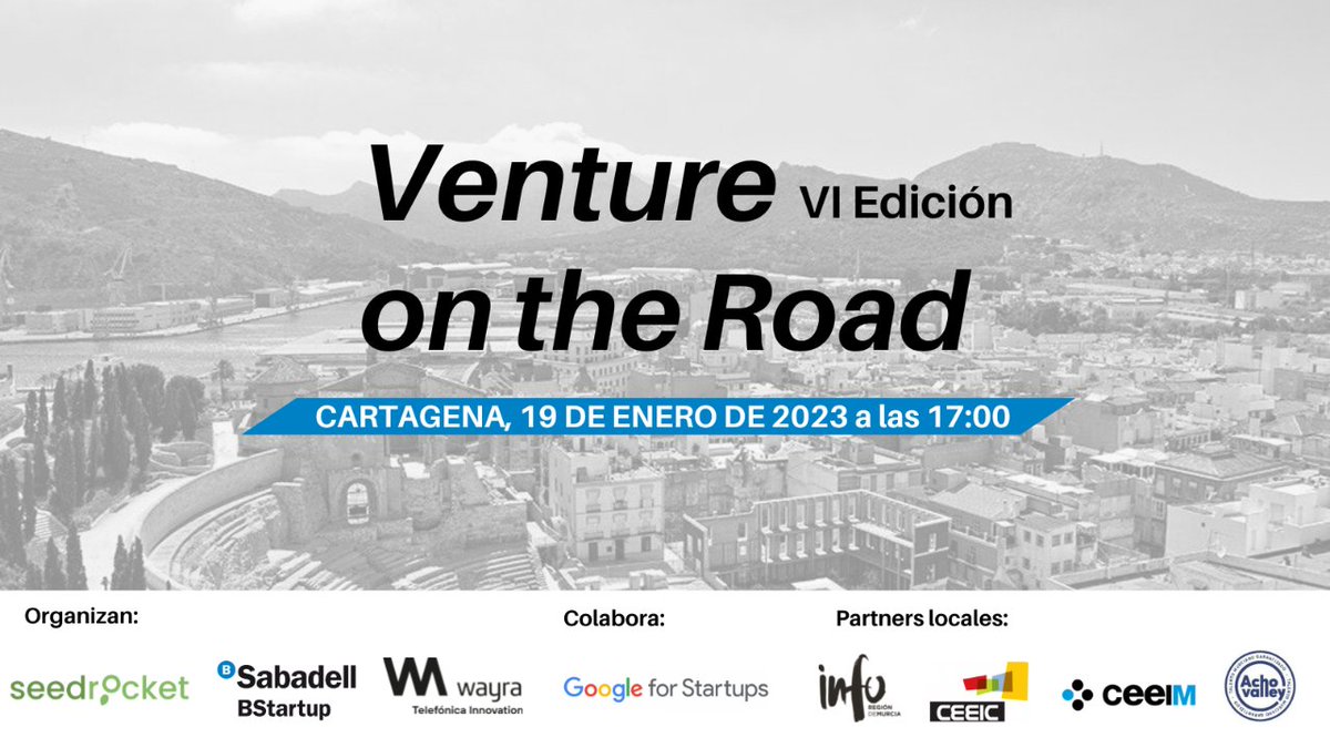 📢¡Atención startups de #Murcia! Hoy es el último día para que inscribáis vuestro proyecto en el #VentureOnTheRoad de <a href="/seedrocket/">SeedRocket</a>, @WayraES y <a href="/BStartup/">BStartup</a> y optéis a financiación y conexión con mentores y mentoras 🔝

Nos vemos el 19 de enero en Cartagena📍
👉goo.gle/3Zl7Nvf