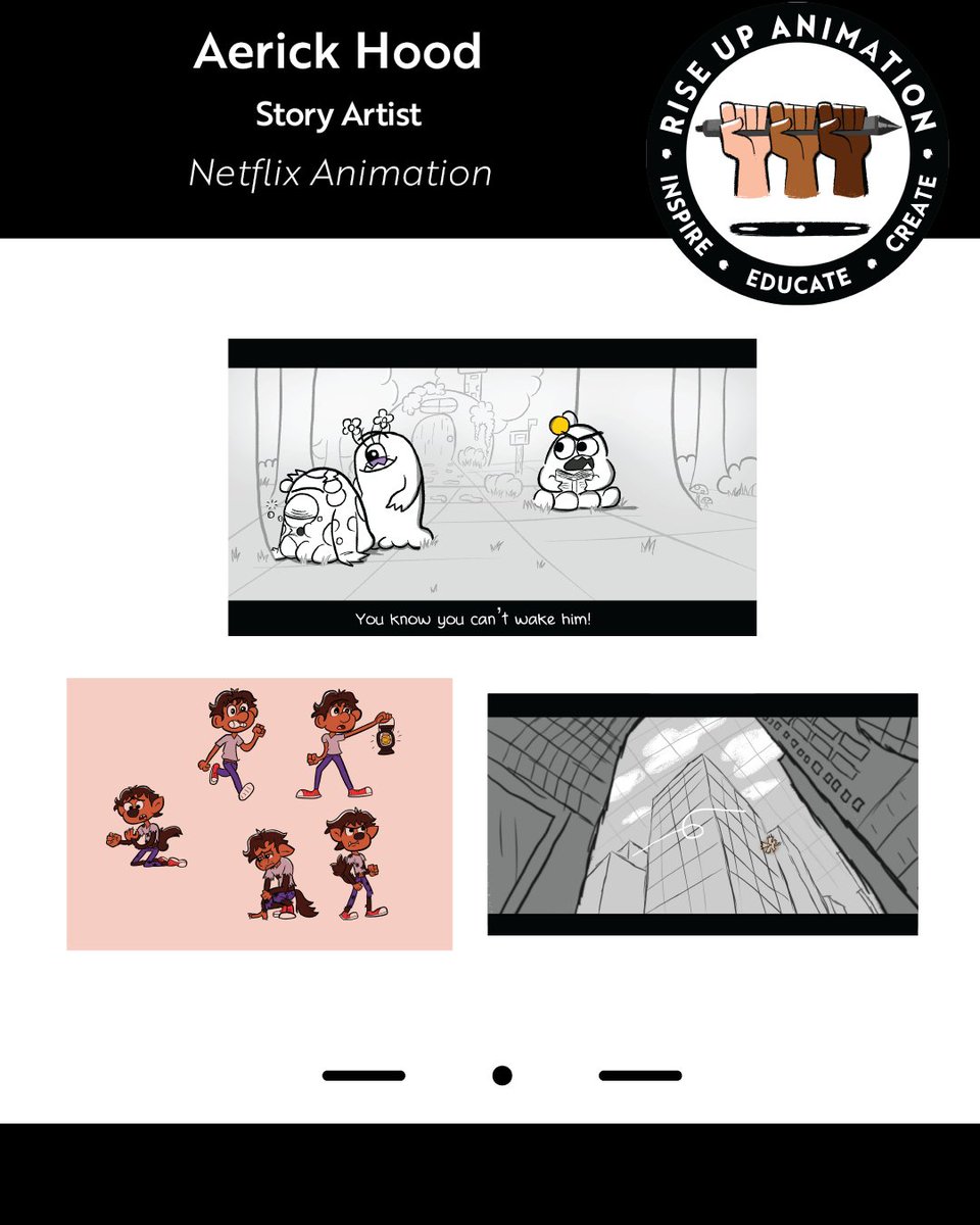 riseupanimation's tweet photo. Happy Monday Rise Up fam! We're bringing you another #MenteeFastForward where we hear from an RUA Mentee that found a career opportunity in animation. 

Today we celebrate @theartofaerick from @netflix https://t.co/2obJA6CNOk