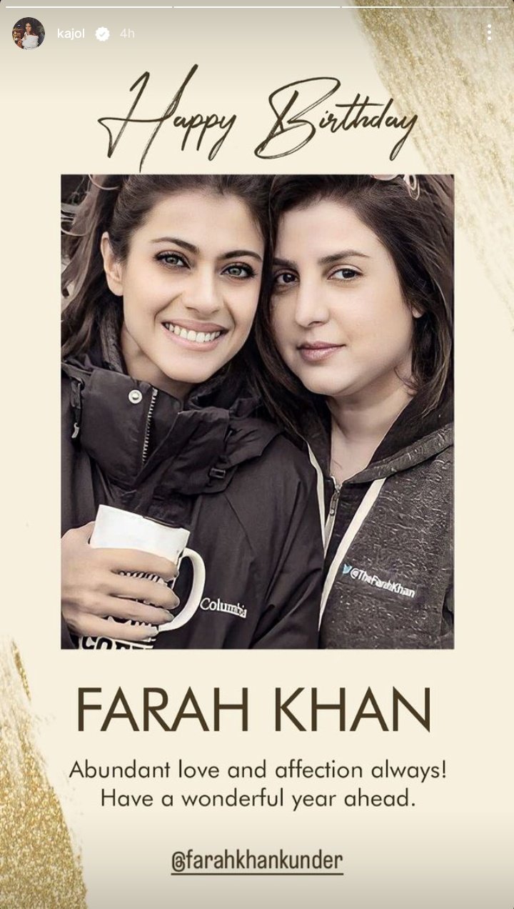Kajol wishing Farah Khan a happy birthday   Happy birthday   