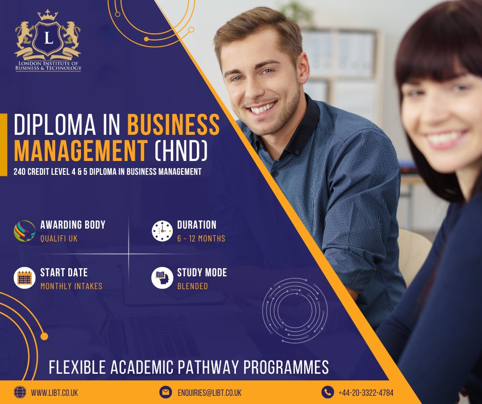 LondonIBT's tweet photo. Level 4 &amp; 5 Diploma in #BusinessManagement is a course designed to provide students with a comprehensive understanding of management principles &amp;  practices. Qualifies you for a BA/BSc top-up degree. 

Learn more: https://t.co/L4n1L8A9ci | Get in touch: enquiries@libt.co.uk https://t.co/vcbjDHbWrI