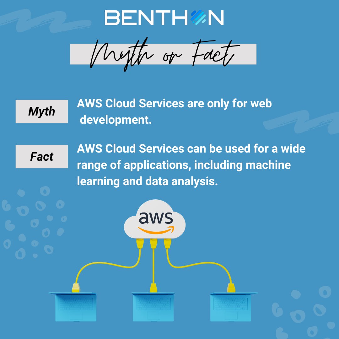 benthonlabs's tweet photo. #AWS #CloudServices #MachineLearning #DataAnalytics #myth #fact #mythandfact #awscloudservices #benthonlabs #goal #websiteapplication https://t.co/Sb5OGc8Rbu