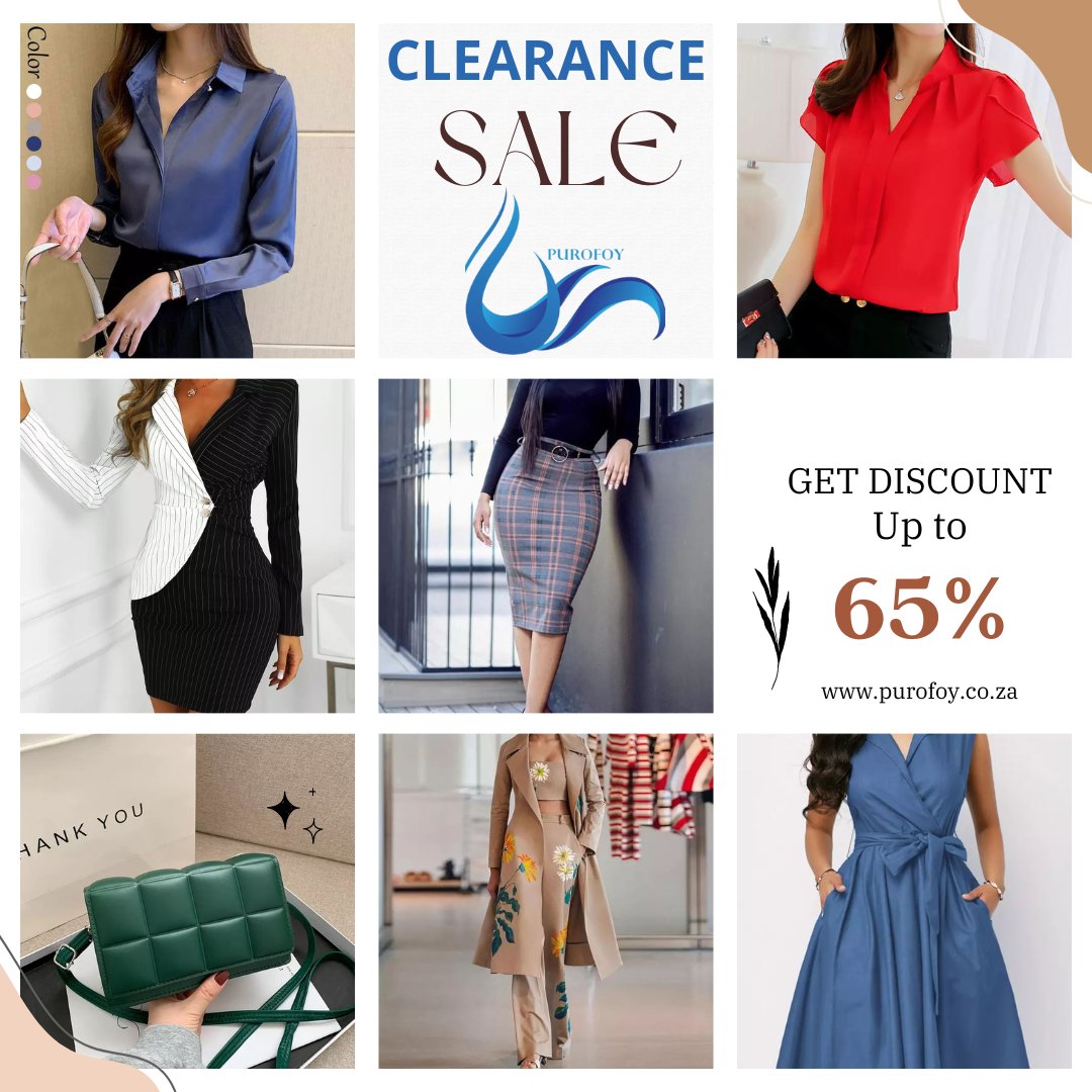Enjoy 10% off our selection of women's fashionwear when you shop online today! visit our online store at purofoy.co.za #clearancesale #shoping #onlinestore