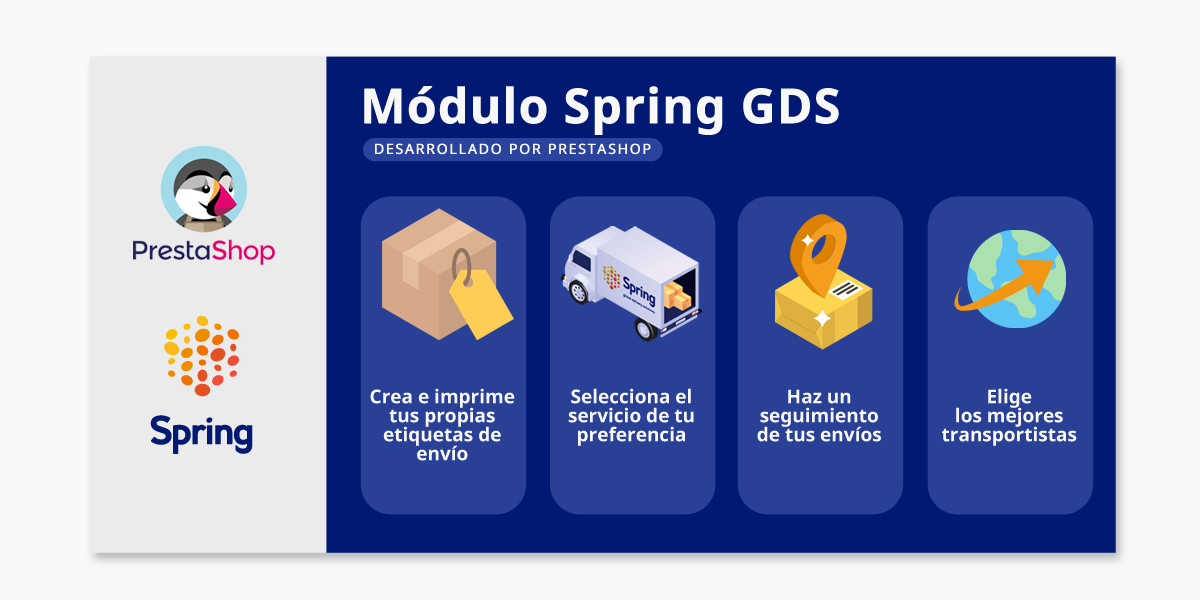 Spring_GDS_ES's tweet photo. ➡ ¡SpringGDS y @PrestaShop van de la mano!

Gracias a nuestro módulo te será mucho más fácil llegar a clientes de todo el mundo y podrás gestionar todas tus entregas internacionales a golpe de click.

#SpringGDS #Logística #ecommerce #EnviosCrossborder #Prestashop https://t.co/SoJoVyS4rc