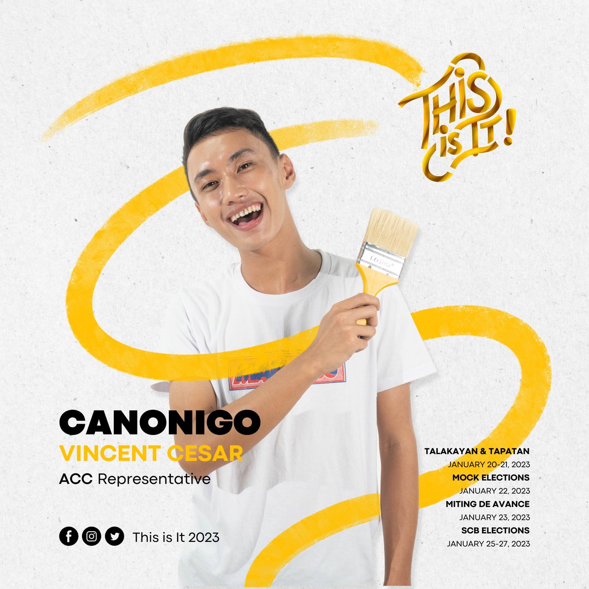 MrBeannsss's tweet photo. Griffins, it's time to revive the myths of old and #RekindleTheLegends! 🦅

Watch out as we put ACC (Accelerate, Communicate, and Calibrate) into ACCtion. 

I am Vincent Cesar Canonigo, aspiring to be your next Accountancy Cluster Representative.

#VinceCForAccty 
#ThisIsIt 💙 https://t.co/VqlbWXgKNJ