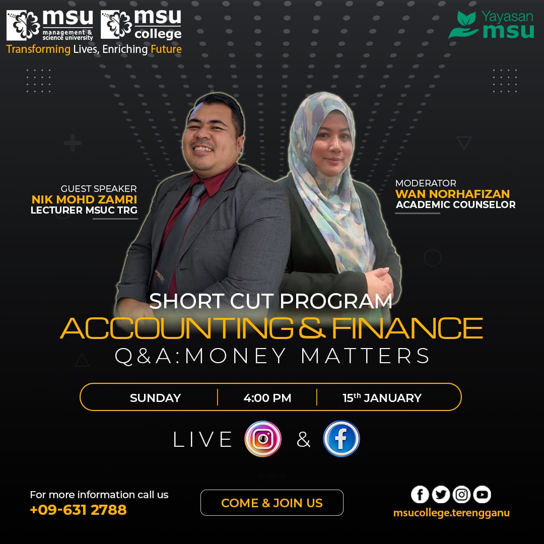 MSUcollege_trg's tweet photo. Don't miss to join our FB and IG Live on Sunday, 15th January 2023. Stay tuned! 

📲https://t.co/FNDZ3ilffj

#msumalaysia
#msucollegeterengganu
#go2MSU 🌺
#lovefromMSU
#SPM2020Promax 
#spm2020 
#spm2021
#stpm2020
#stpm2021 https://t.co/zjqEiiLyY8