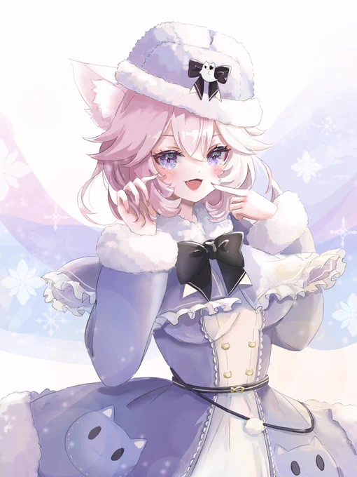 この冬衣装と髪型好き#nyanart #VSHOJOART 