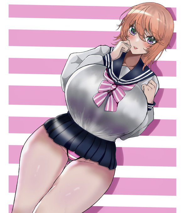 縞パン恵体女子学生描けた… 