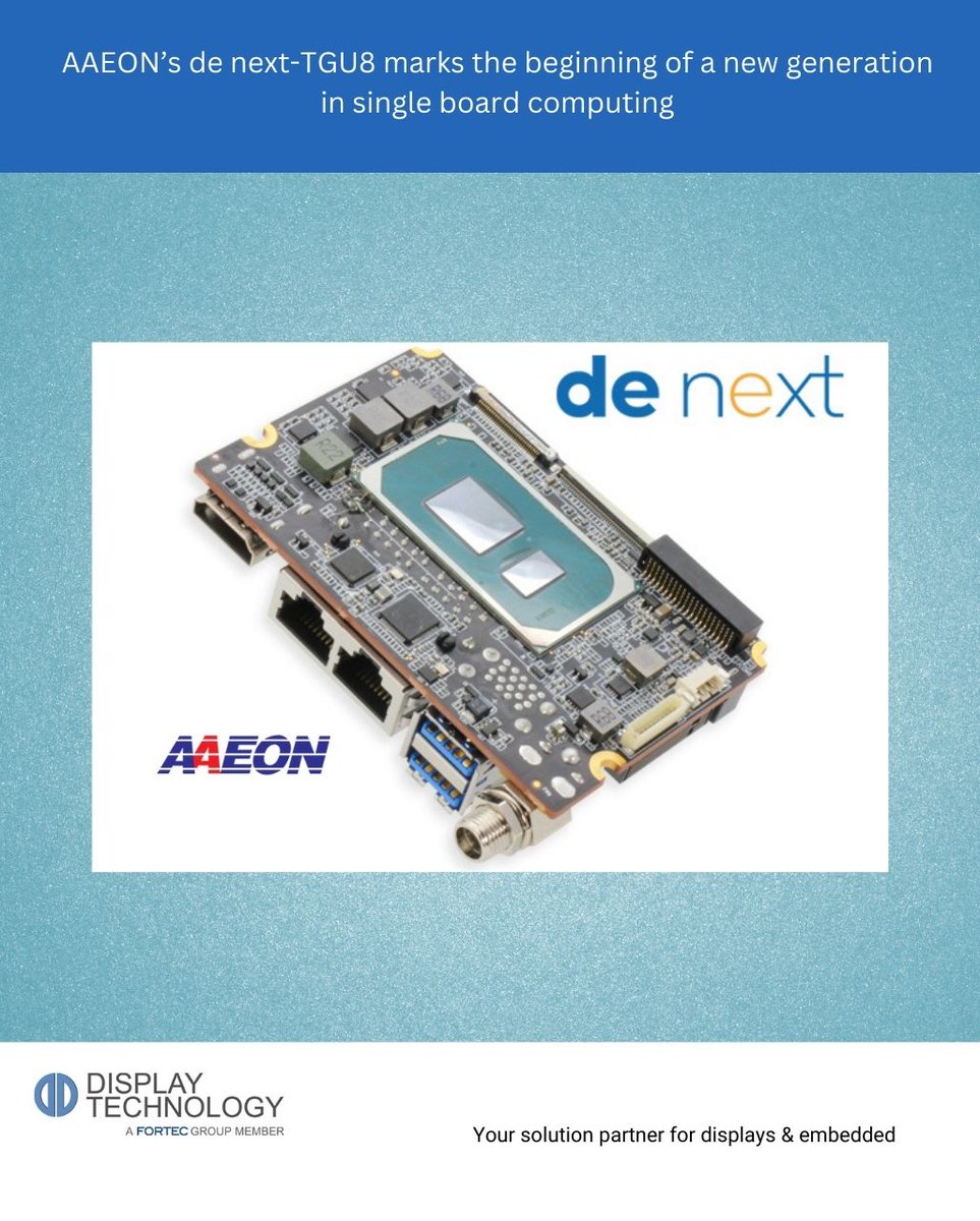 AAEON breaking the board space limitation by producing the smallest board featuring an on-board Intel® Core™ i-level processor ever seen. displaytechnology.co.uk/components/emb… 
@AAEONEurope
 #aaeon #displaytechnology #embedded #singleboardcomputer #robotics #ai #technology