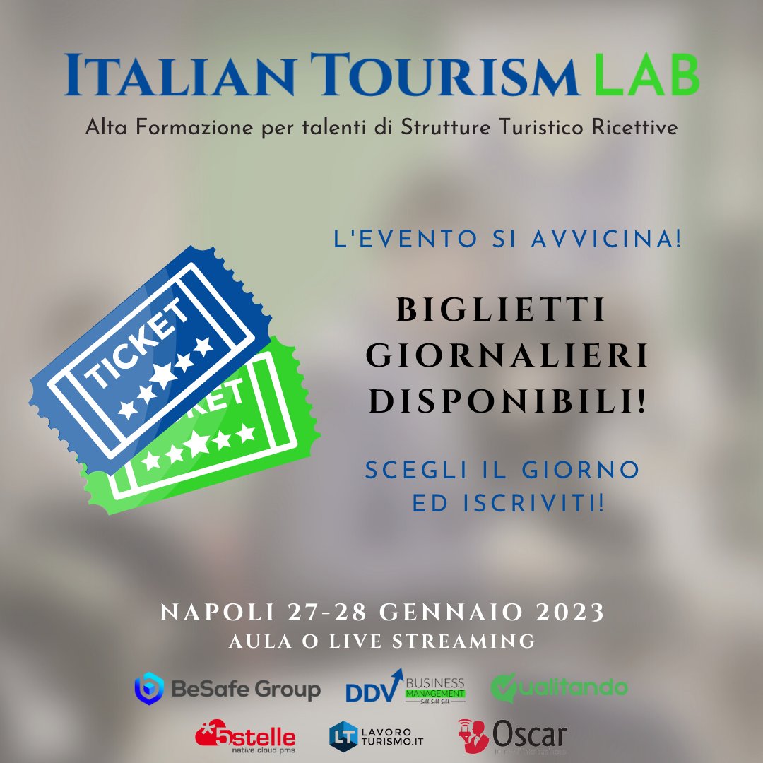 devannadomenico's tweet image. Non puoi seguire tutto il corso di formazione? 😭
Allora puoi scegliere la singola giornata che più ti interessa! 😎

italiantourismlab.it 🤩🤩🤩