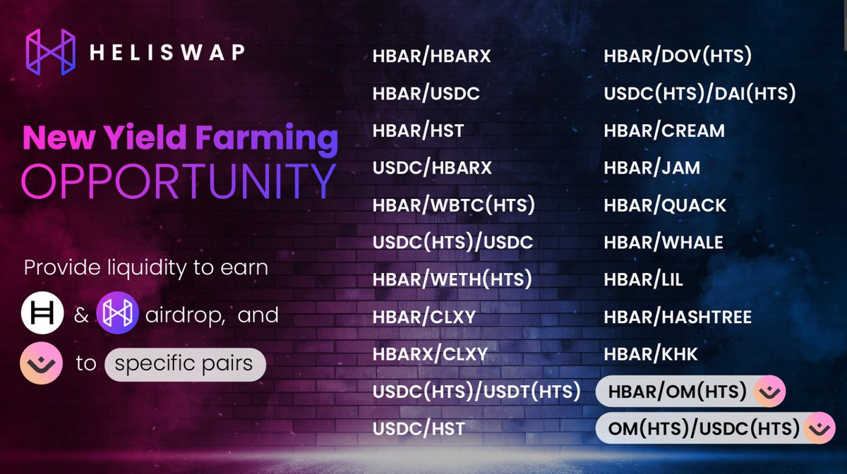 🔭Wait a minute, is there another one coming? The answer is yes! Another hot wave of 2.6M $HBAR yields is coming to #HeliSwap🙌🏻 23 pools, which ones are your fav?🤩 I wouldn’t be surprised if you want to farm them all😉 Check it out now👉🏻app.heliswap.io $HELI