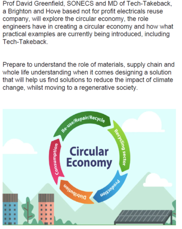 Tuesday 17th Jan is our next talk of the 23 season. The subject is 'How can we engineer a circular economy'. Refreshments from 18:30 at the Shawcross Building Lecture Theatre Falmer talk starts at 19:00. Book your seat bit.ly/3zwxsWr. Looking forward to seeing you there!