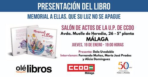 #CCOOMÁLAGAPROPONE
✍️ Anota y no te pierdas la presentación del libro en 
@ccoomalaga el 19 de enero a las 19:00 horas 
✒️Participan:
#Delauvedoble 
@cubillofm
@mariajoseprados
#aliciadominguez @lawolemba 
@Olelibros
#ComparteCultura