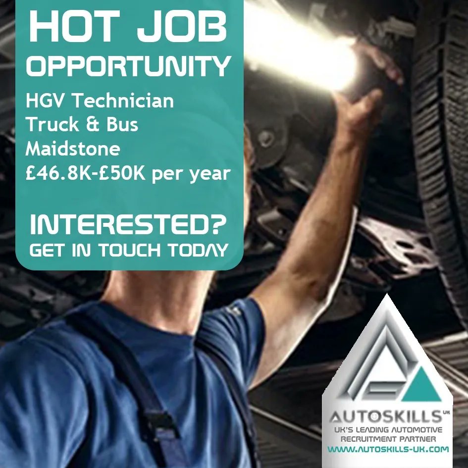 🔥HOT JOB🔥 
HGV Technician  
Truck & Bus 
Salary - £46.8K to £50K per year 
Location - Maidstone 

Click here to apply: 
buff.ly/3WXcedZ

#automotive #automotivejobs #maidstone #maidstonejobs