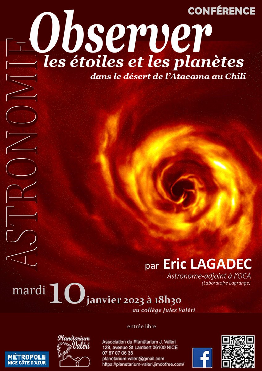 EricLagadec's tweet image. Si vous êtes à Nice demain et que ça vous intéresse de m&apos;écouter parler d&apos;astronomie, n’hésitez pas à venir. C&apos;est à 18h30, au collège Valéri, et ça va être super sympa (en plus c&apos;est gratuit).

Et il y aura de belles images, si m&apos;écouter vous fait peur!
