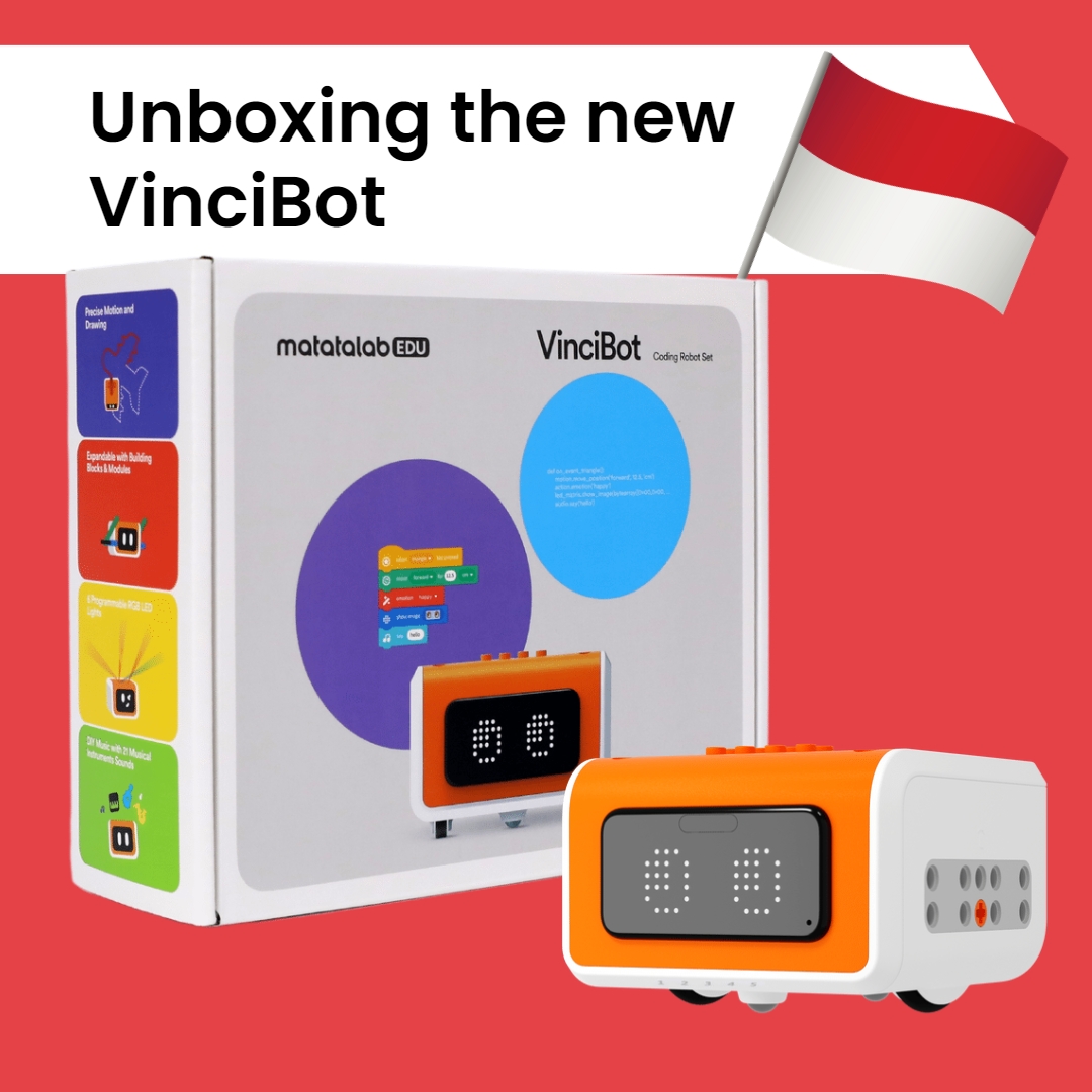 MatataStudioEDU's tweet photo. VinciBot unboxing video from Indonesia 🇮🇩

See how they found getting started with the VinciBot out of the box 🤖

https://t.co/dFO6aq7UZz

#VinciBot #STEMeducation #stemkids #SpecialCodingBots #GamifiedCoding https://t.co/mmX2dhrdfI