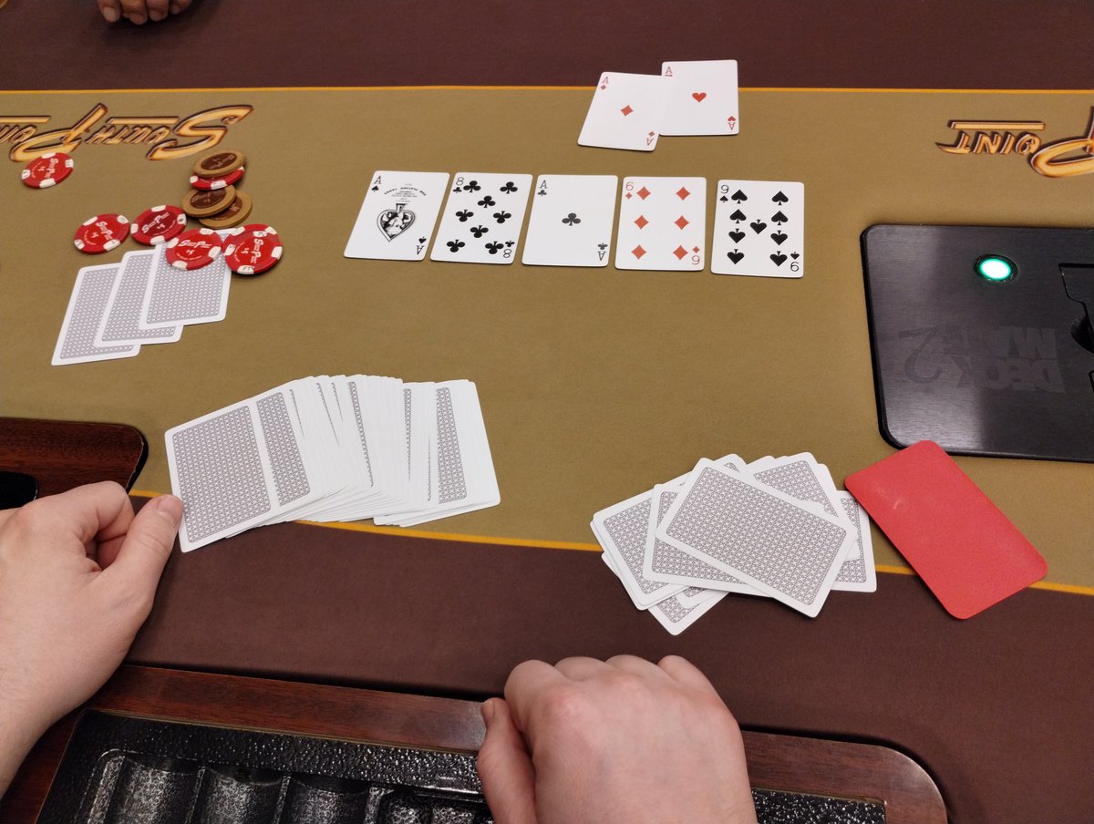 SPPokr's tweet photo. Congratulations Blaine for flopping QUADS for our Hot Card promo!! He was shy to take a photo but not shy enough to collect that $1k!! #hotcard South Point Hotel, Casino & Spa https://t.co/gexuRzcvXi