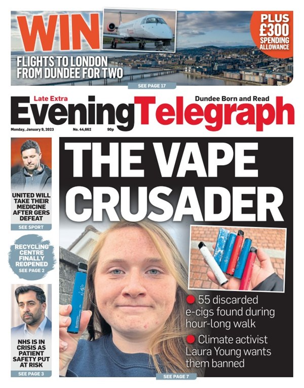 Evening_Tele's tweet photo. Good morning Dundee! Here's today's front page: https://t.co/4lTaow9cOg @LessWasteLaura https://t.co/678XhpQKAm