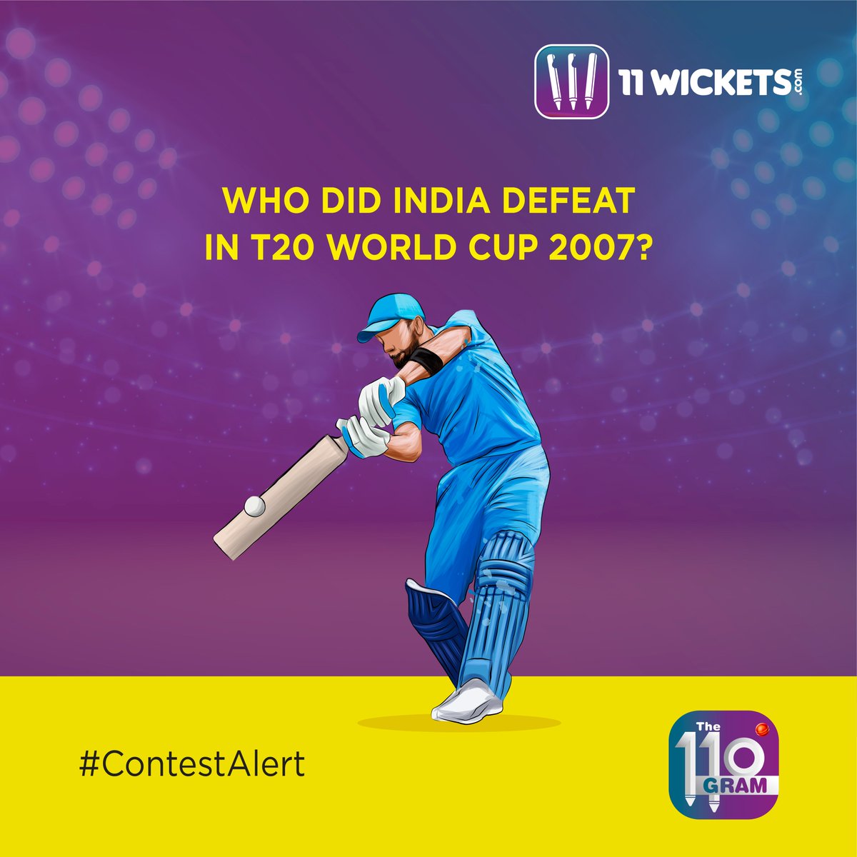 Win 11Wickets Merch !

Follow these simple steps👇
📌Post the answer in comments 
📌Follow @elevenwickets
 
📌Tag 5 friends

🗓️Contest closes on 13.01.2023
🏆Winners will be declared on 14.01.2023.

#11Wickets #Contest #GuessTheAnswer #Giveaway2023 #GiveawayIndia