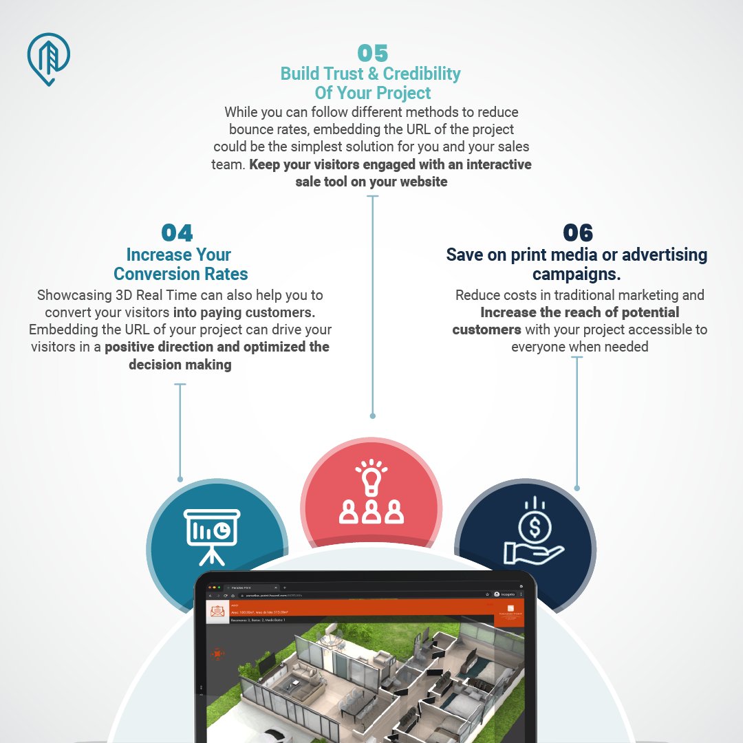 We bring the second part of the benefits of embedding the link of your project in your #website. Reduce costs, improve conversions, and more by implementing your project URL. Learn more here lnkd.in/eUYxtqR #realestate #proptech #3D #usercentric #digital #technology