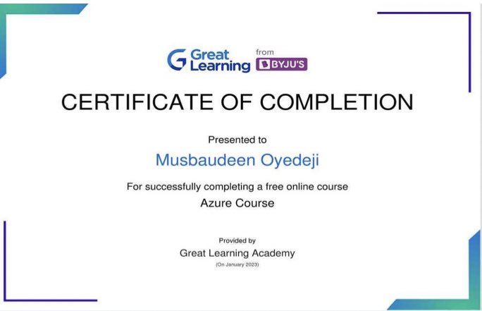 Musbaudo's tweet photo. I'm exploring Microsoft Azure Essentials to kick off the new year. I can now state with pride that I have the fundamental knowledge I require. https://t.co/7boSGEpalM
