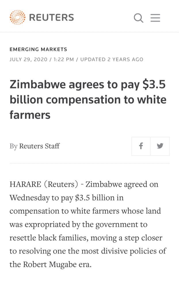 Smart_Black_ZA's tweet photo. Zimbabweans have realised their foolishness and want to reverse and compensate whites..

And yet in this country we still have people who wanna take the same journey.?.! Hayi no wonder Africa is in this state, thinking isn’t for us blacks…!! 😂😂👍🏿 https://t.co/n8XU0VoFkH